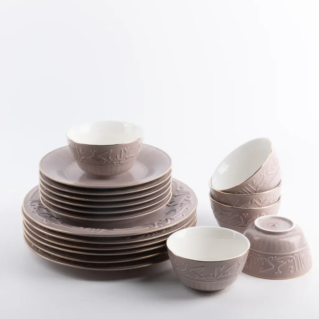 OTANTIK DINNER SET 18PCS FROM JIWAR – PURPLE & GOLD