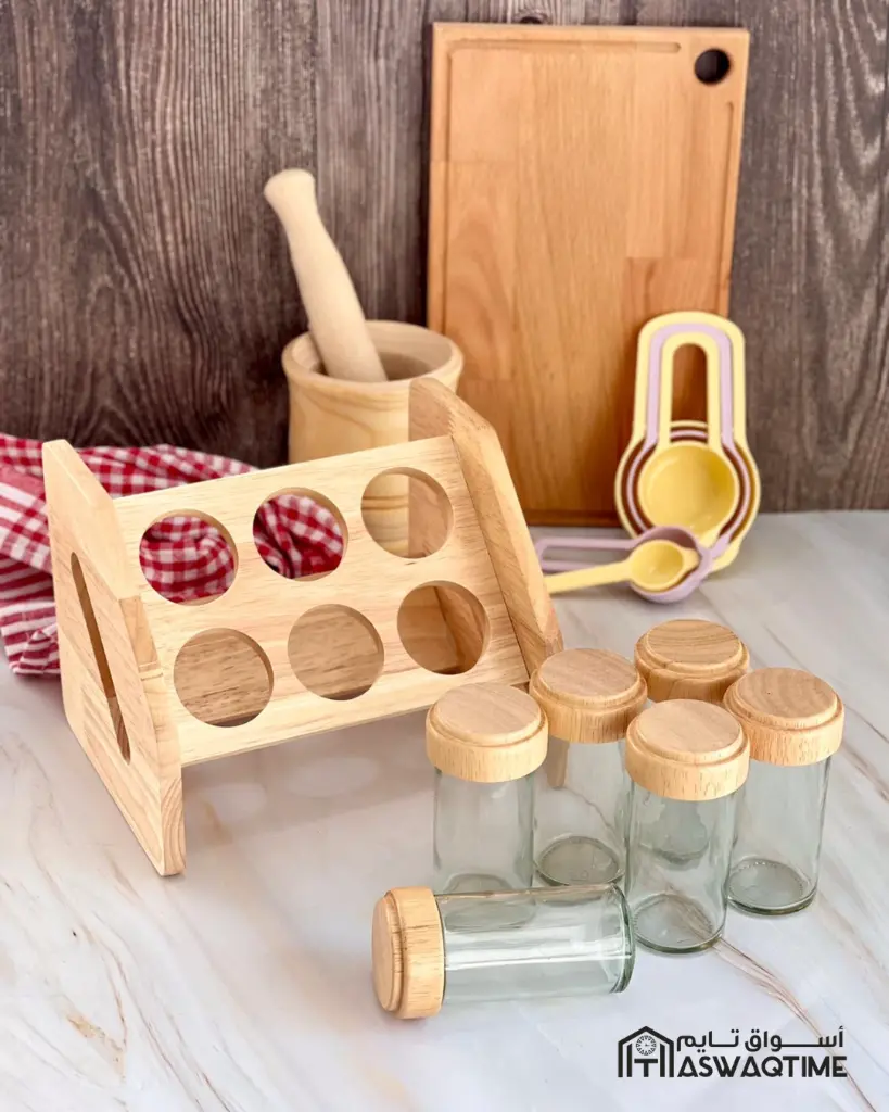 SPICE RACK 6 PCS WOODEN