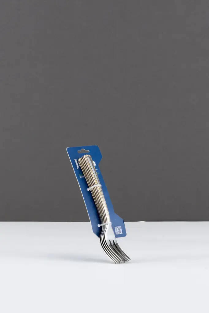 STAINLESS STEEL FORK SMALL 6PCSGOLD EDGE