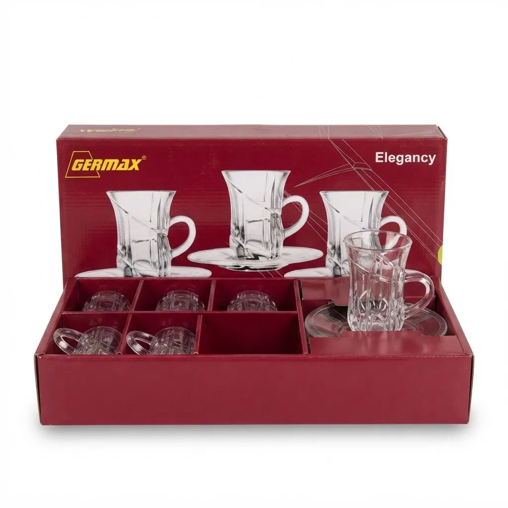 GERMAX6109 TEA CUP & SAUCER 12PCS SET ELEGANCY