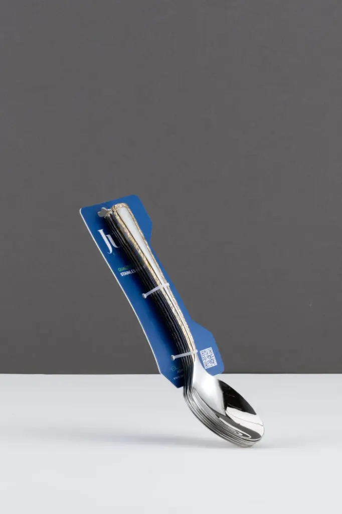 STAINLESS STEEL SPOON LARGE 6PCSGOLD EDGE