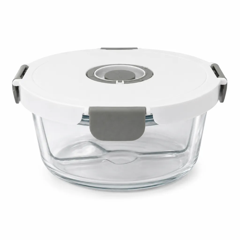 [SJ-SA123] GLASS STORAGE CONTAINER ROUND 2 PARTITION 900ML