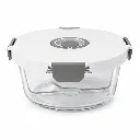 GLASS STORAGE CONTAINER ROUND 2 PARTITION 900ML