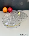 ROUND MIX NUTS 6 COMPARTMENTS SERVING TRAY WITH LID