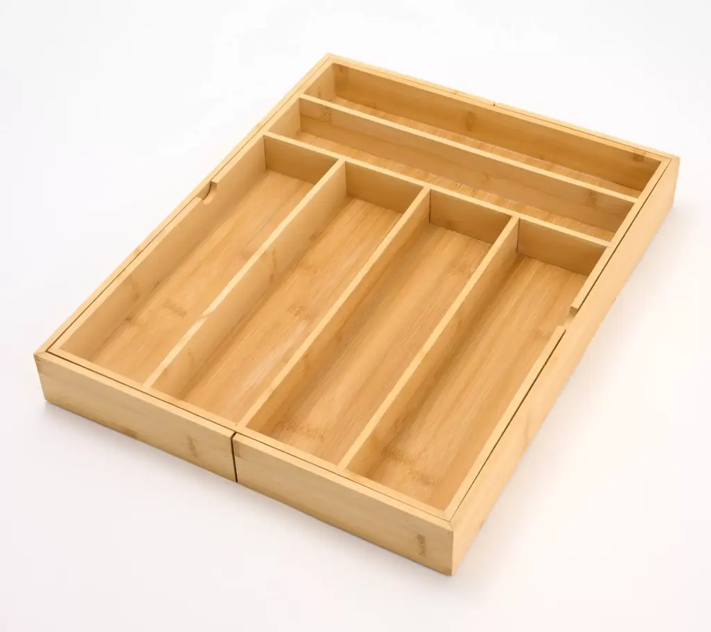 KNIFE AND FORK WOOD STORAGE BOX