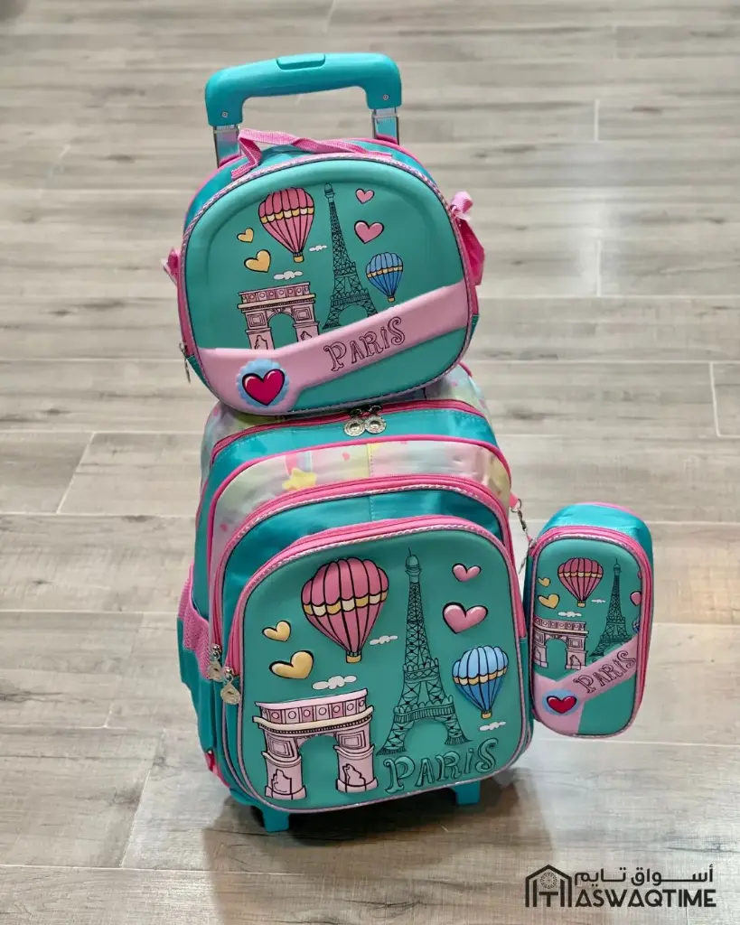 PARIS  3PCS TROLLY SCHOOL BAG SET
