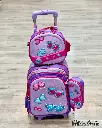 BUTTERFLY 3PCS TROLLY SCHOOL BAG SET