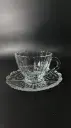 GLASS CUP AND SAUCER SET