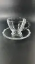 GLASS CUP AND SAUCER SET