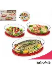 DIAMONDS OVAL GLASS FOOD CONTAINER 3PCS SET