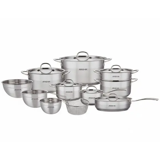 ARSHIA 17PCS S/S COOKWARE SET