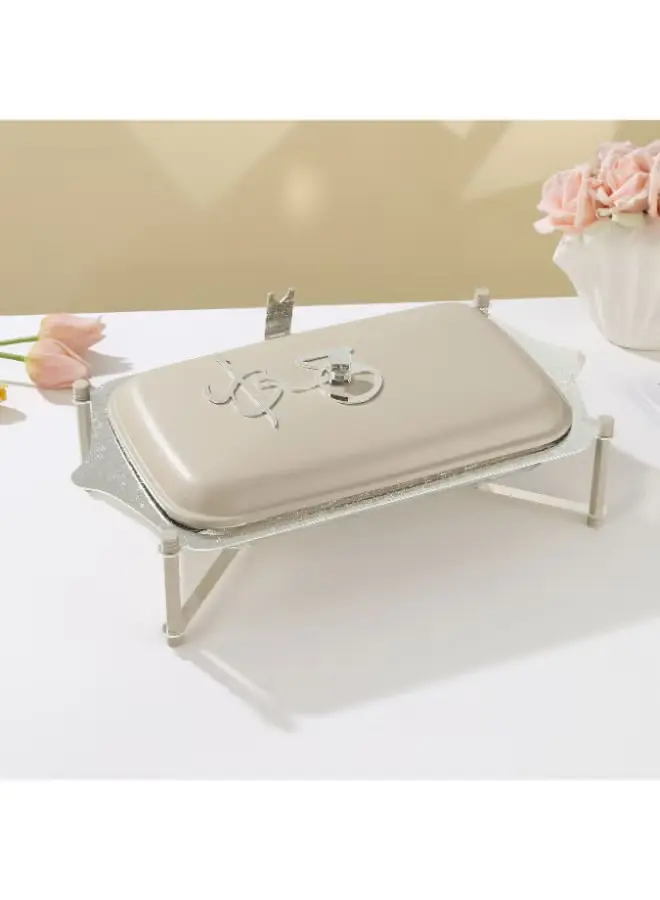 Stainless Steel Buffet - L From Jiwar  Beige + Silver 