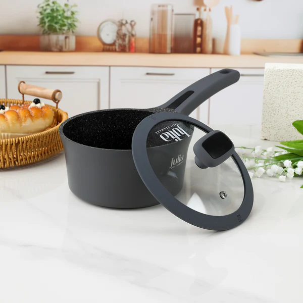 ELITE-EDGE SAUCEPAN WITH LID 16CM GRAY 