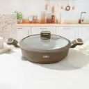 ELITE-PROF SHALLOW CASSEROLE WITH LID 28CM-BROWN 