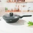 ELITE-PRO WOK PAN WITH LID 28CM GREEN 