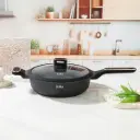 ELITE-PRO PLUS DEEP FRYPAN WITH LID 28CM-BLACK 