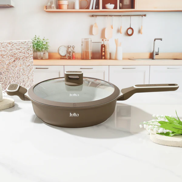 ELITE-PROF DEEP FRYPAN WITH LID 28CM-BROWN 