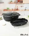 ELITE-PRO PLUS OVAL ROASTER WITH LID 3PCS 39CM-BLACK 