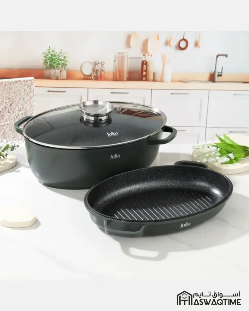 ELITE-PRO OVAL ROASTER WITH LID 3PCS 39CM-GREEN 