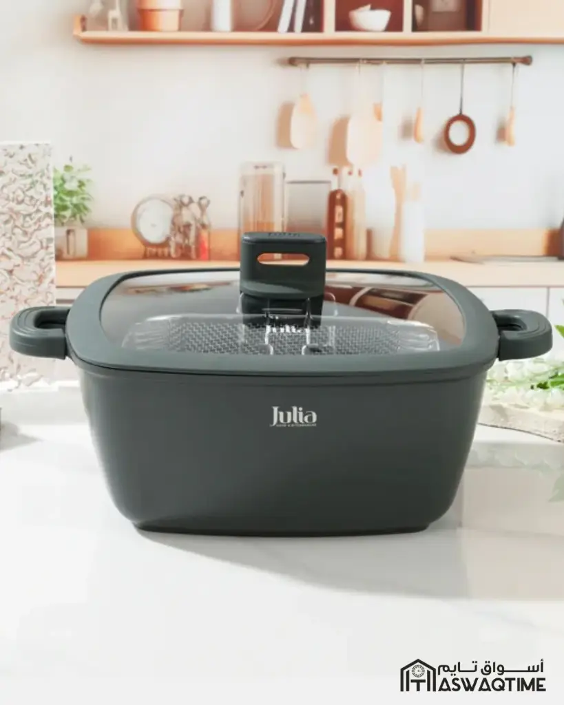 ELITE-PRO SQUARE CASSEROLE WITH LID 28CM-GREEN 