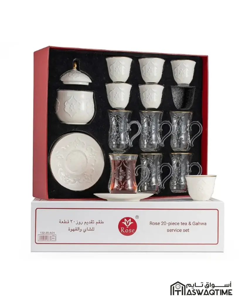 ROSE 20 PCS TEA & GAHWA  SERVICE SET                                  CR-624-20-A27