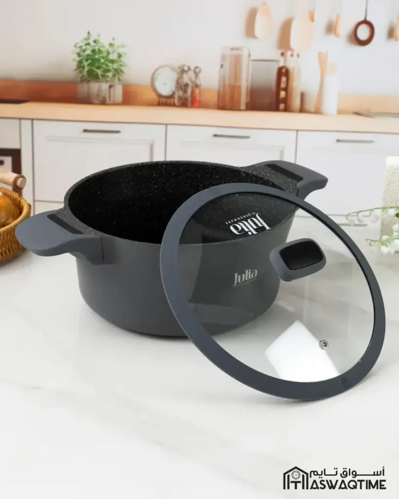 JULIA ELITE-EDGE CASSEROLE WITH LID 24CM GRAY 