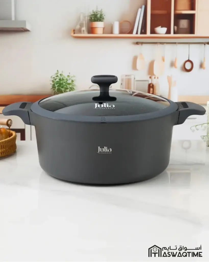 JULIA ELITE-EDGE CASSEROLE WITH LID 28CM GRAY 