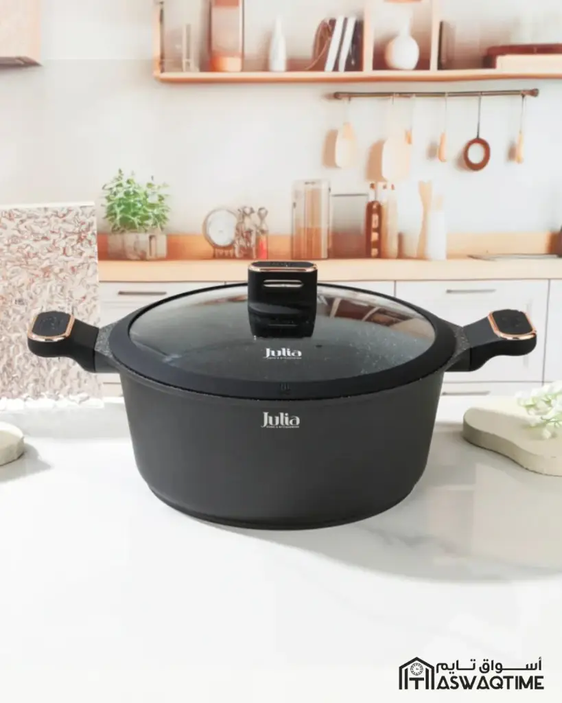 JULIA ELITE-PRO PLUS CASSEROLE WITH LID 28CM-BLACK 