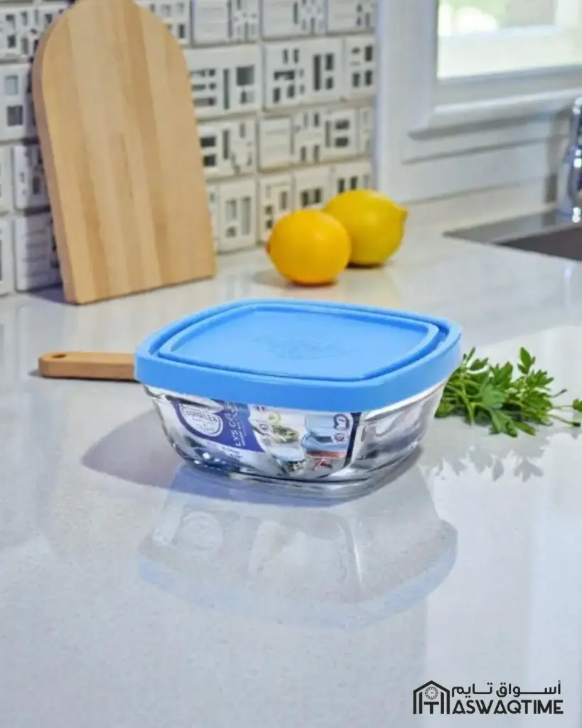 DURALEX FRESHBOX SQUARE BOWL BLUE W/LID - 11CM - 300ML 9020A (1PC)