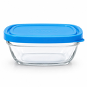 DURALEX FRESHBOX SQUARE BOWL BLUE W/LID - 11CM - 300ML 9020A (1PC)