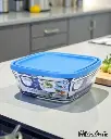 DURALEX FRESHBOX SQUARE BOWL BLUE W/LID - 17CM -1150 ML 9022A (1PC)