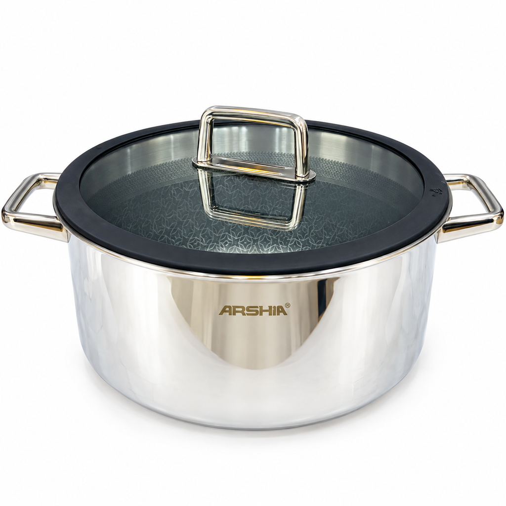 ARSHIA S/S NON-STICK CASSEROLE W/LID 28CM 