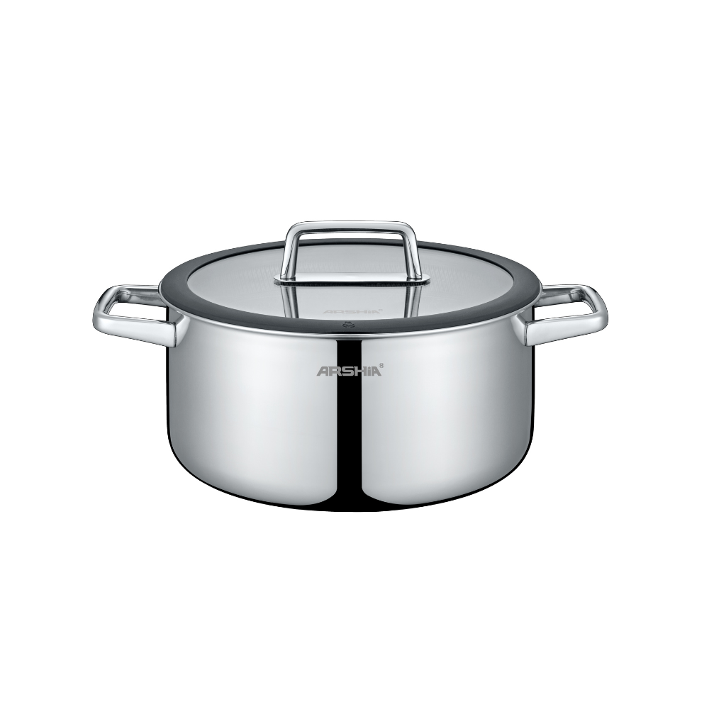 ARSHIA S/S NON-STICK CASSEROLE W/LID 24CM 