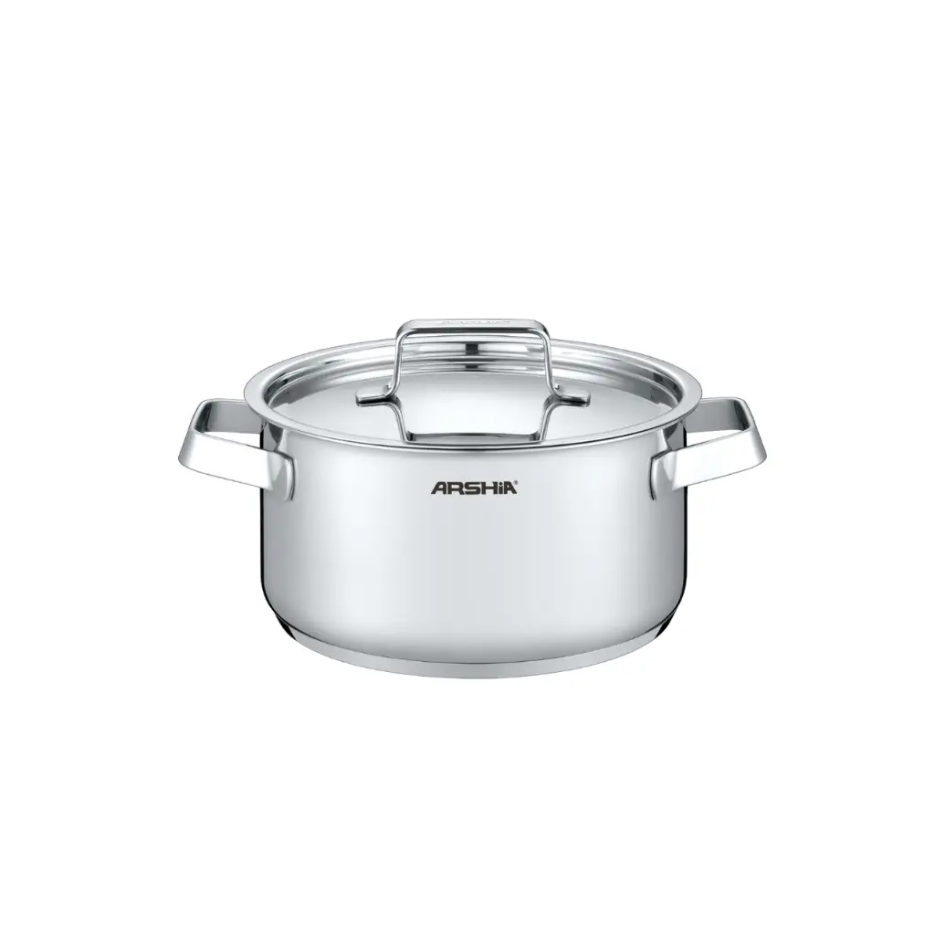 ARSHIA STEEL CASSEROLE W/ S.S LID 22x11CM