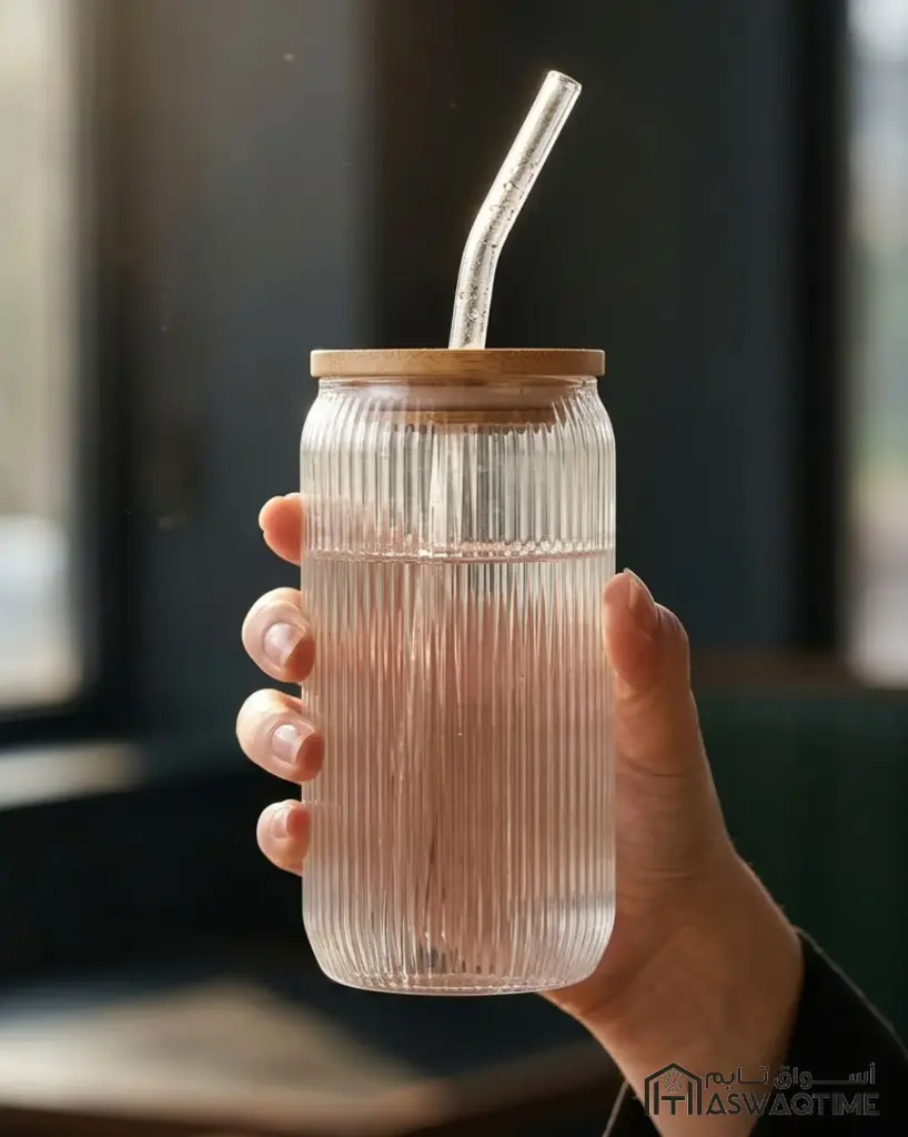 YUN COLD DRINK GLASS CUP & STRAW 350ml 27571