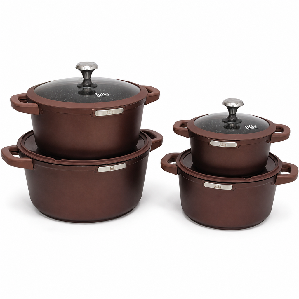 JULIA ELITE MOCHA COOKWARE SET 8 PCS
