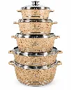 LIFE SMILE 14PCS COOKWARE SET BEIGE