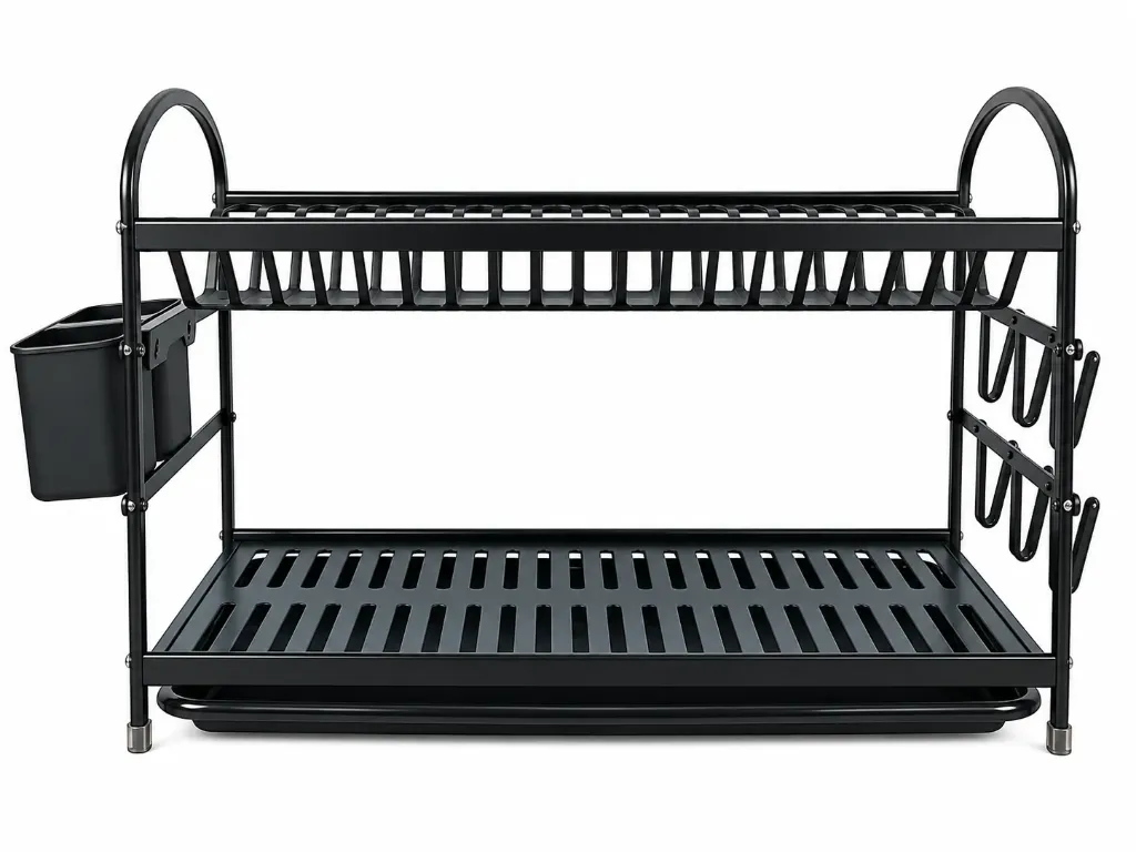 2 TIER ALUMINUM DISH RACK LS-DSH-13B