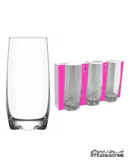 [LV-ADR25A ] LAV ADORA 3PCS GLASS BEVERAGE CUP 390cc