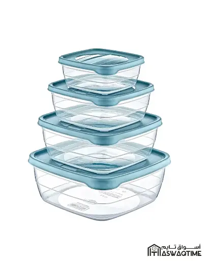 [02 1037] Hobby Life 4 PCS SQUARE TREND STORAGE BOX (0.5+0.9+1.5+2.5 Ltr)  