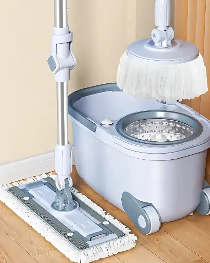 [JR-MOP360] BRIGHT FLAT 360 MOP W/BUCKET & ROUND HEAD