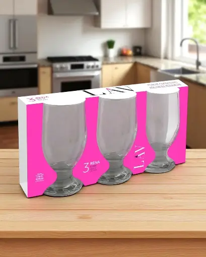 [LV-REN20A ] LAV  3 PIECE RENA ICECREAM CUP GLASS 305cc REN20