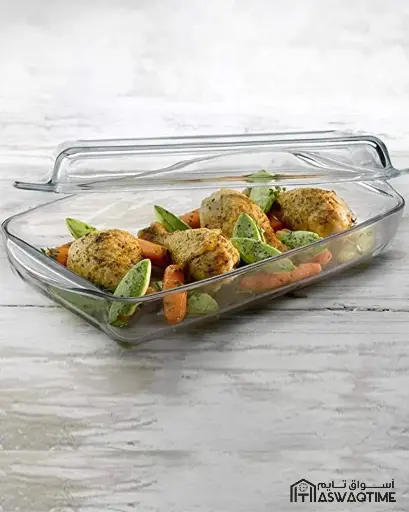 [PSB-59009] PASABAHCE BORCAM RECTANGULAR CASSEROLE WITH LID 1950ML