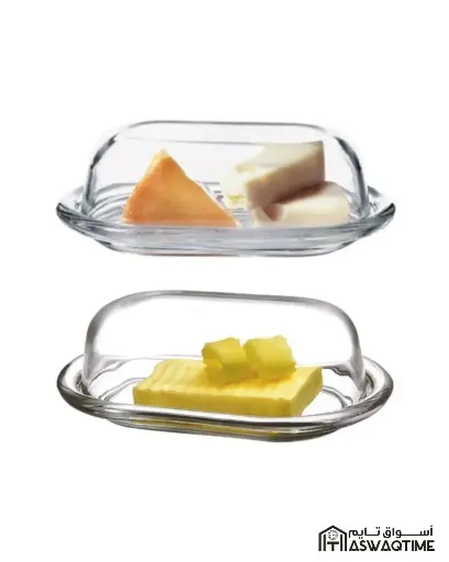 [PSB-98402 ] PASABAHCE BASIC BUTTER / CHEESE DISH WITH COVER 16.9 × 10.1 CM