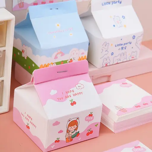 [MS07-9910-17] STICKER NOTE IN SMALL MILK PAPER BOX