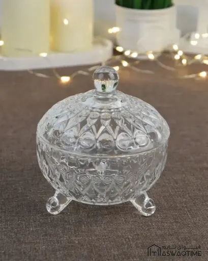 [MD02-1988-12] SUGAR BOWL WITH LID DELI GLASSWARE