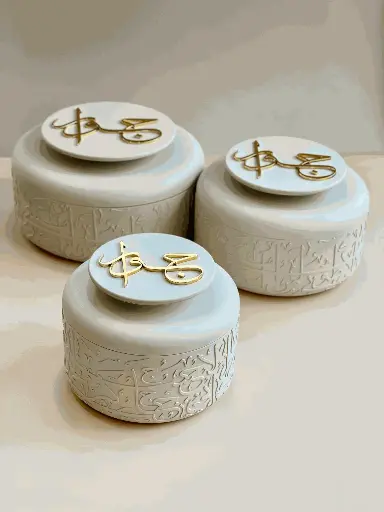 [OTN-HJ1305 ] OTANTIK FOOD WARMER SET FROM JIWAR - IVORY + GOLD FOOD WARMER SET 