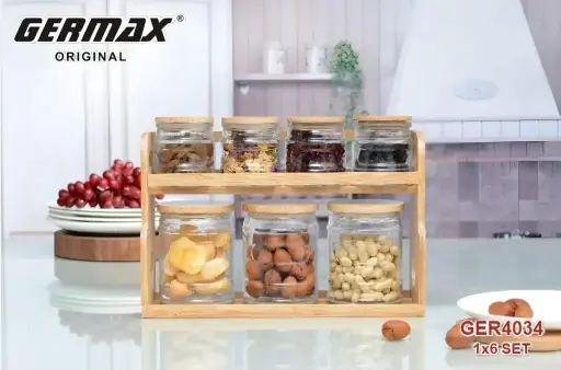 [GER-GER4034] GERMAX 7PCS ROUND SPICES GLASS JARS