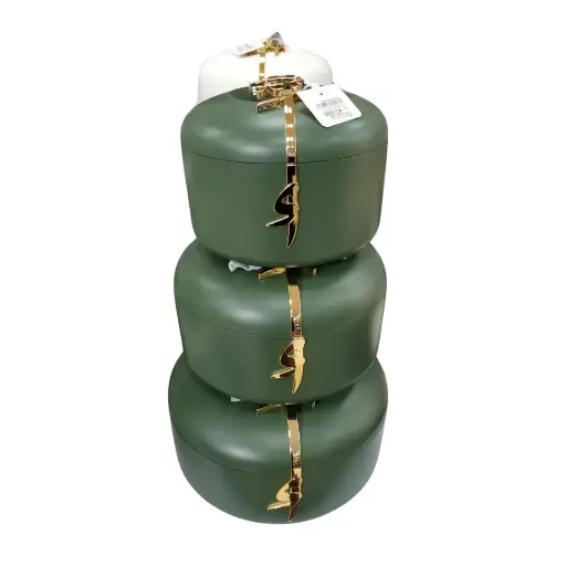 [OTN-HJ1378] FOOD WARMER SET FROM LIQAA - OLIVE + GOLD