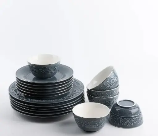[OTN-ET2782] OTANTIK DINNER SET 18PCS FROM JIWAR – BLUE & SILVER